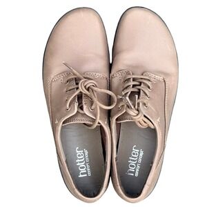 Hotter Comfort Concept Leather Lace Up Shoes Taupe Brown Oxford Womens 6 UK 8 US